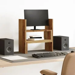 vidaXL hylde til skrivebord 40x17x41 cm konstrueret træ antikt træ