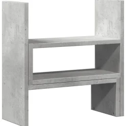 vidaXL hylde til skrivebord 40x17x41 cm konstrueret træ betongrå