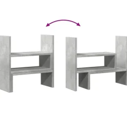 vidaXL hylde til skrivebord 40x17x41 cm konstrueret træ betongrå