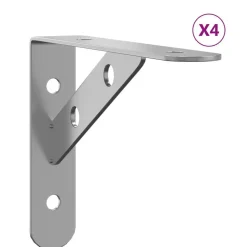 vidaXL hyldebeslag 4 stk. 15x2,5x11,5 cm rustfrit stål sølvfarvet