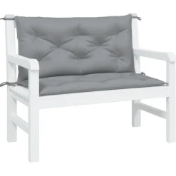 vidaXL hynder til havebænk 2 stk. 100x50x7 cm oxfordstof grå