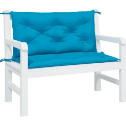vidaXL hynder til havebænk 2 stk. 100x50x7 cm oxfordstof lyseblå