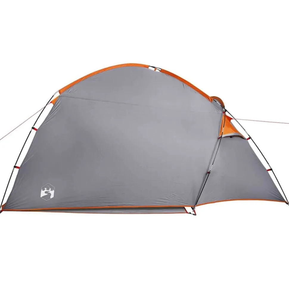 vidaXL Hyttetelt med tag Grå og orange 370 x 230 x 185 cm taft