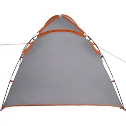 vidaXL Hyttetelt med tag Grå og orange 370 x 230 x 185 cm taft