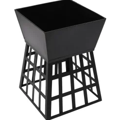 vidaXL 2-i-1 bålfad og grill 34x34x48 cm stål