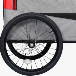 vidaXL 2-i-1 cykelanhænger og jogger til kæledyr rød og grå