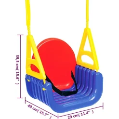 vidaXL 3-i-1 gynge til børn 29x40x39,5 cm polypropylen