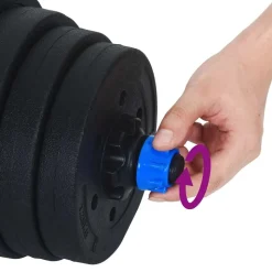 vidaXL 2-i-1 Håndvægt Barbell Sæt 30kg 30kg Sort og Blå