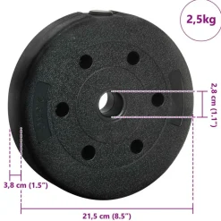 vidaXL 2-i-1 Håndvægt Sæt 30kg Sort og rød Cement og jernsand
