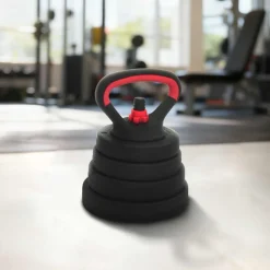 vidaXL 4-i-1 Håndvægte Barbell Kettlebell Sæt 30kg 30kg Sort og rød