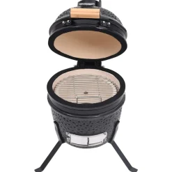 vidaXL 2-i-1 Kamado-røgegrill 56 cm keramisk sort