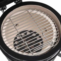 vidaXL 2-i-1 Kamado-røgegrill 56 cm keramisk sort