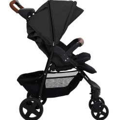 vidaXL 2-i-1 klapvogn/barnevogn stål antracitgrå