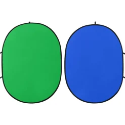 vidaXL 2-i-1 oval fotobaggrund 200x150 cm grøn og blå