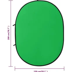 vidaXL 2-i-1 oval fotobaggrund 200x150 cm grøn og blå