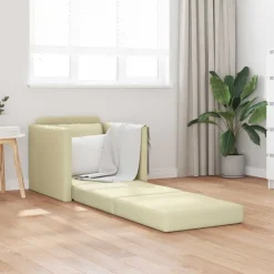 vidaXL 2-i-1 sovesofa 112x174x55 cm kunstlæder cremefarvet