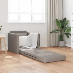 vidaXL 2-i-1 sovesofa 112x174x55 cm stof gråbrun