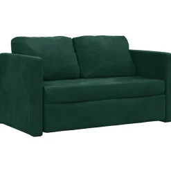 vidaXL 2-i-1 sovesofa 122x204x55 cm velour mørkegrøn