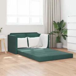 vidaXL 2-i-1 sovesofa 122x204x55 cm velour mørkegrøn