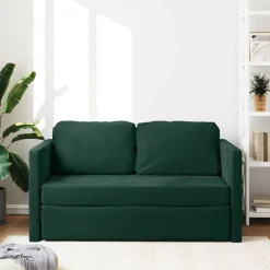 vidaXL 2-i-1 sovesofa 122x204x55 cm velour mørkegrøn