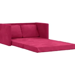 vidaXL 2-i-1 sovesofa 122x204x55 cm velour vinrød