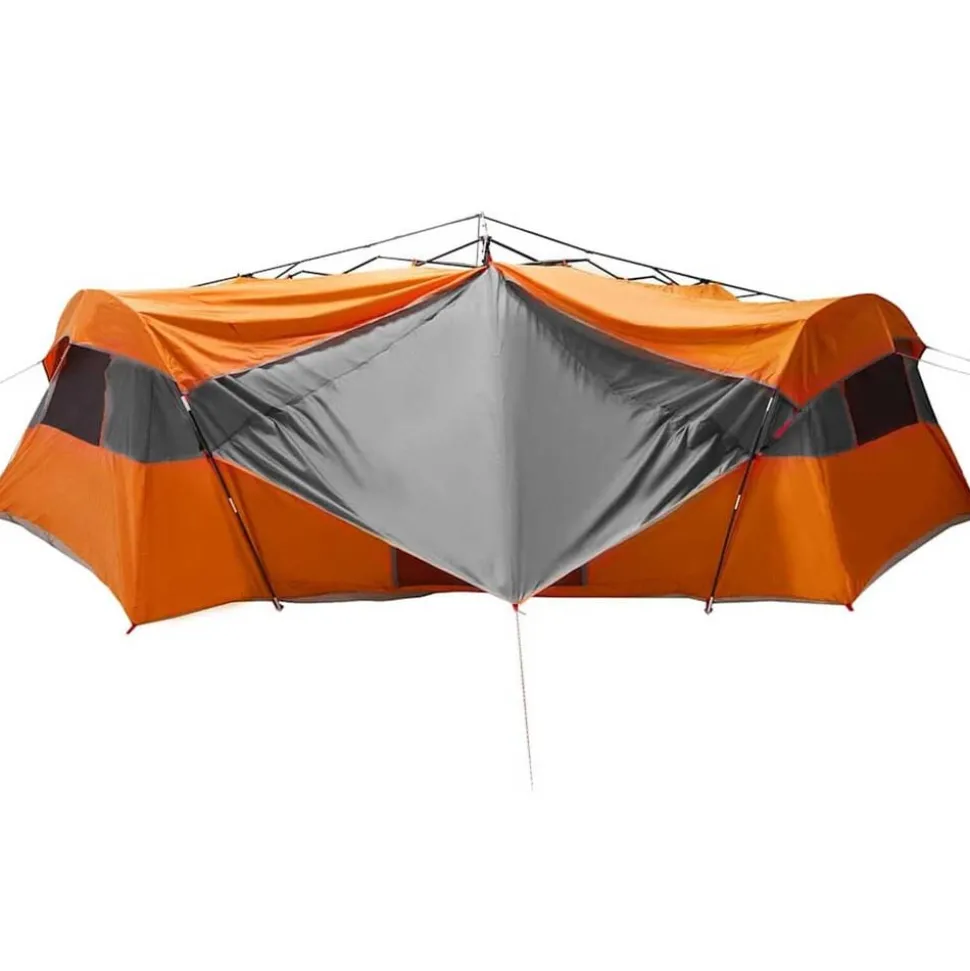 vidaXL Indertelt med tag Grå og orange 520 x 520 x 190 cm taft