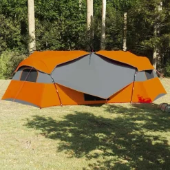 vidaXL Indertelt med tag Grå og orange 520 x 520 x 190 cm taft