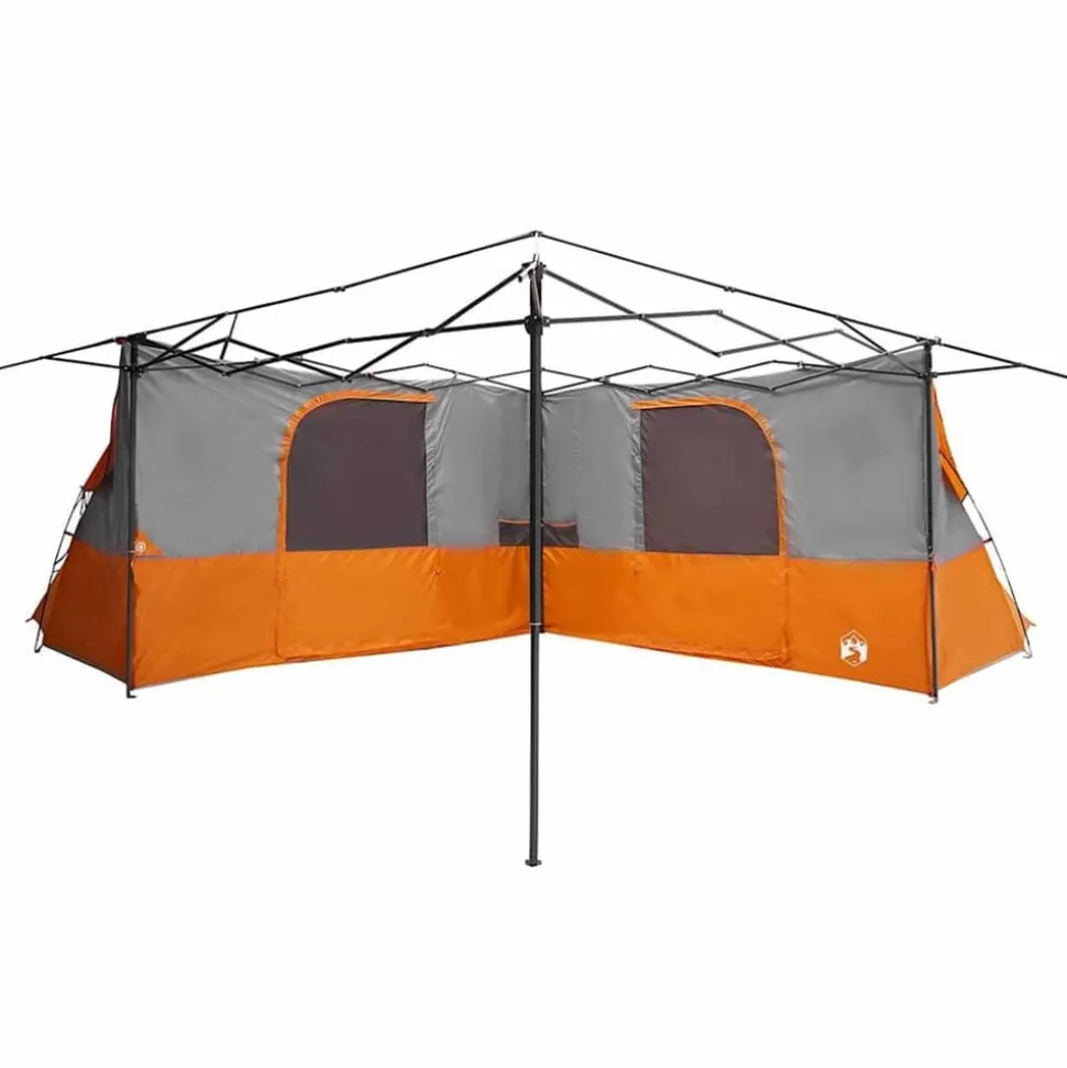 vidaXL Indertelt med tag Grå og orange 520 x 520 x 190 cm taft