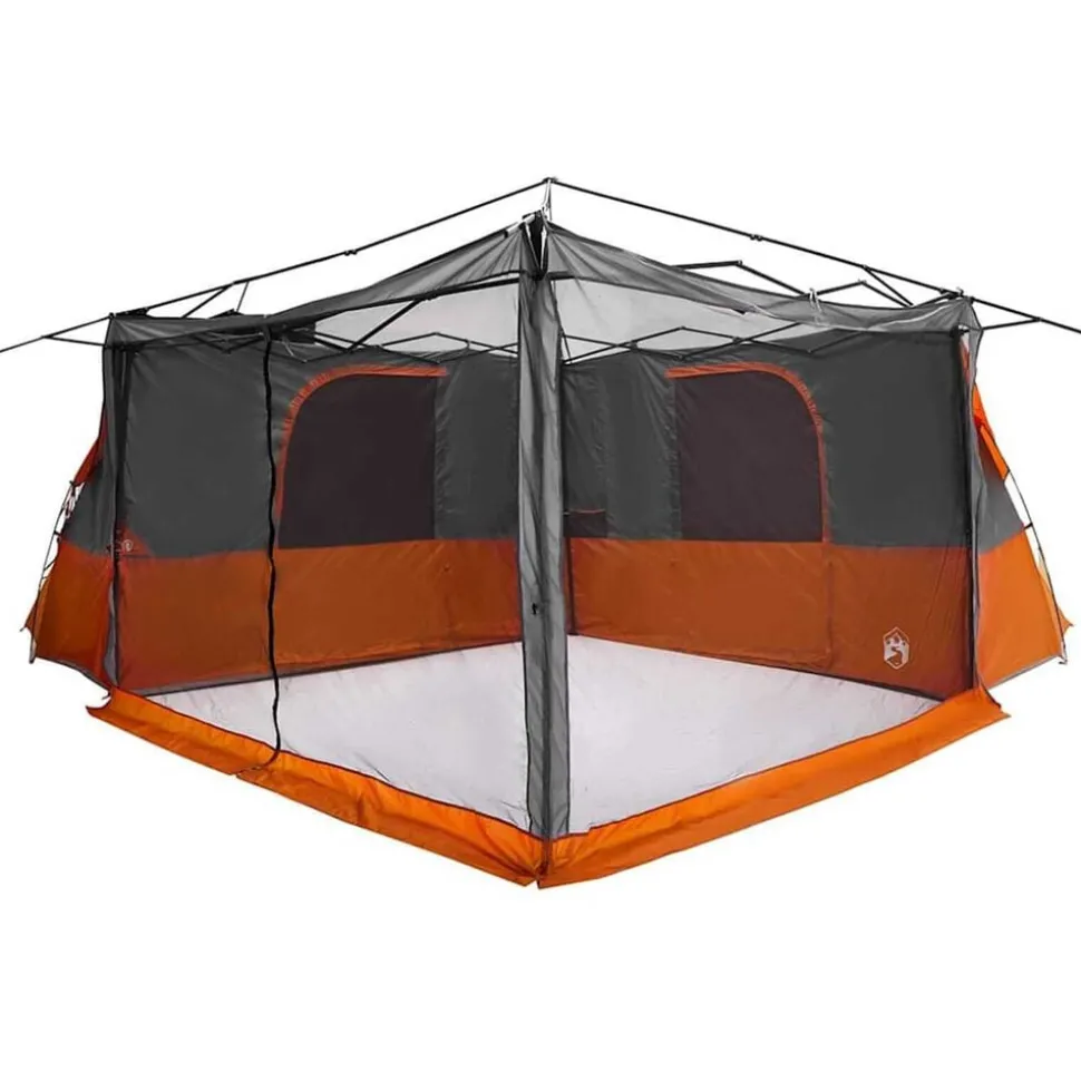 vidaXL Indertelt med tag Grå og orange 520 x 520 x 190 cm taft