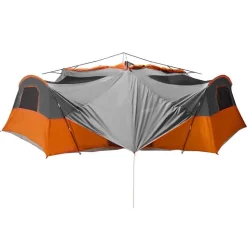 vidaXL Indertelt med tag Grå og orange 520 x 520 x 190 cm taft