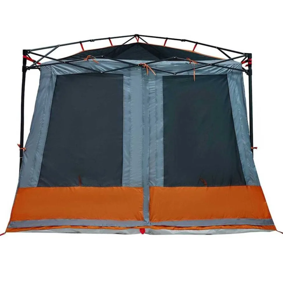 vidaXL Indertelt med tag Grå og orange 291 x 291 x 240 cm taft