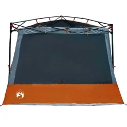 vidaXL Indertelt med tag Grå og orange 291 x 291 x 240 cm taft