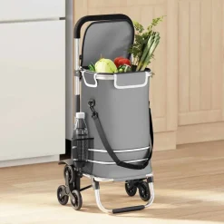 vidaXL Indkøbsvogn Grå 47 x 39 x 100,5 cm Oxford stof