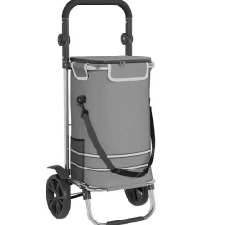 vidaXL Indkøbsvogn Grå 36,5 x 46,5 x 100,5 cm Oxford stof
