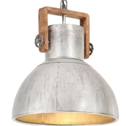 vidaXL industriel hængelampe 25 W rund 40 cm E27 sølvfarvet