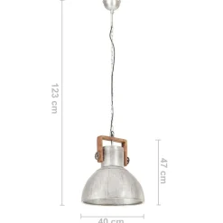 vidaXL industriel hængelampe 25 W rund 40 cm E27 sølvfarvet