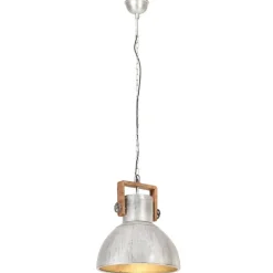 vidaXL industriel hængelampe 25 W rund 40 cm E27 sølvfarvet