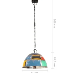 vidaXL industriel hængelampe 25 W rund vintagestil 41 cm E27 flerfarvet