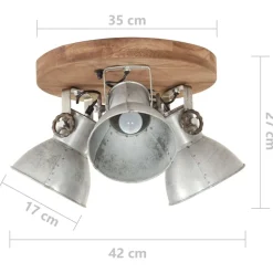 vidaXL industriel loftlampe 25 W 42x27 cm E27 sølvfarvet