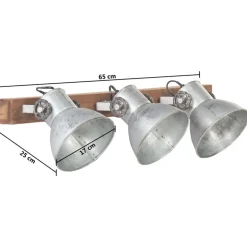 vidaXL industriel væglampe 65x25 cm E27 sølvfarvet