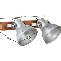 vidaXL industriel væglampe 45x25 cm E27 sølvfarvet