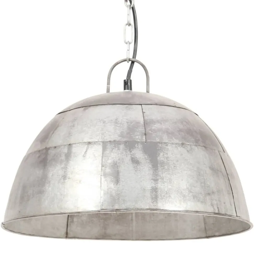 vidaXL industriel vintage hængelampe 25 W rund 41 cm E27 sølvfarvet