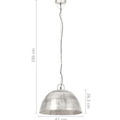vidaXL industriel vintage hængelampe 25 W rund 41 cm E27 sølvfarvet