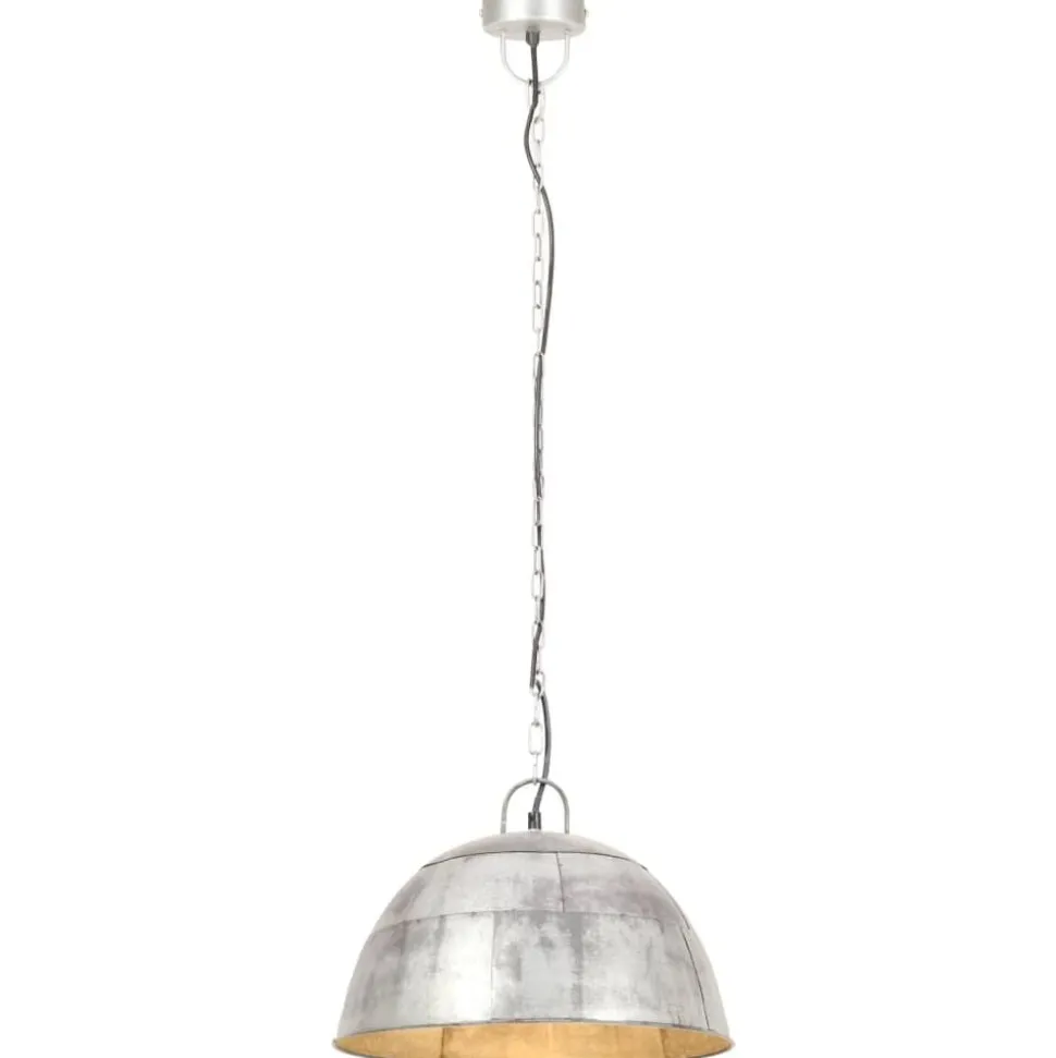 vidaXL industriel vintage hængelampe 25 W rund 41 cm E27 sølvfarvet