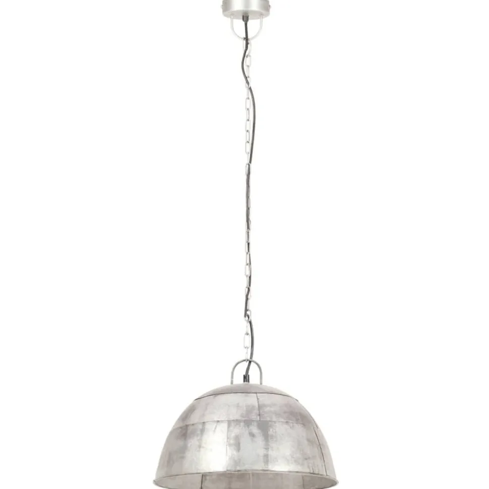 vidaXL industriel vintage hængelampe 25 W rund 41 cm E27 sølvfarvet