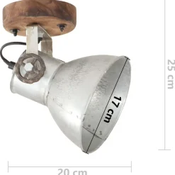 vidaXL industrielle væg-/loftlamper 2 stk. 20x25 cm E27 sølvfarvet