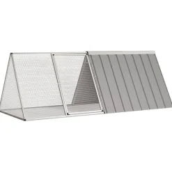 vidaXL kaninbur 201,5x80,5x71 cm galvaniseret stål grå