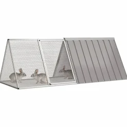 vidaXL kaninbur 201,5x80,5x71 cm galvaniseret stål grå