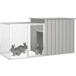 vidaXL kaninbur 200x91x100 cm galvaniseret stål grå