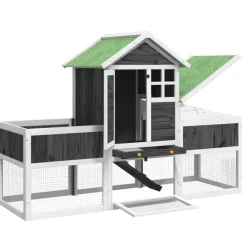 vidaXL kaninbur 170x63x113 cm massivt fyrretræ grå
